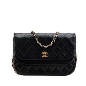 Pre-Loved Chanel Quilted Lambskin Half Moon Double Flap